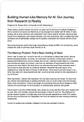 Building Human-Like Memory for AI: Our Journey from Research to Reality